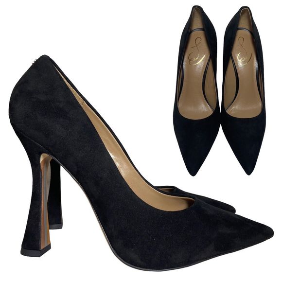 Sam Edelman Black Suede Heels - Picture 1 of 15